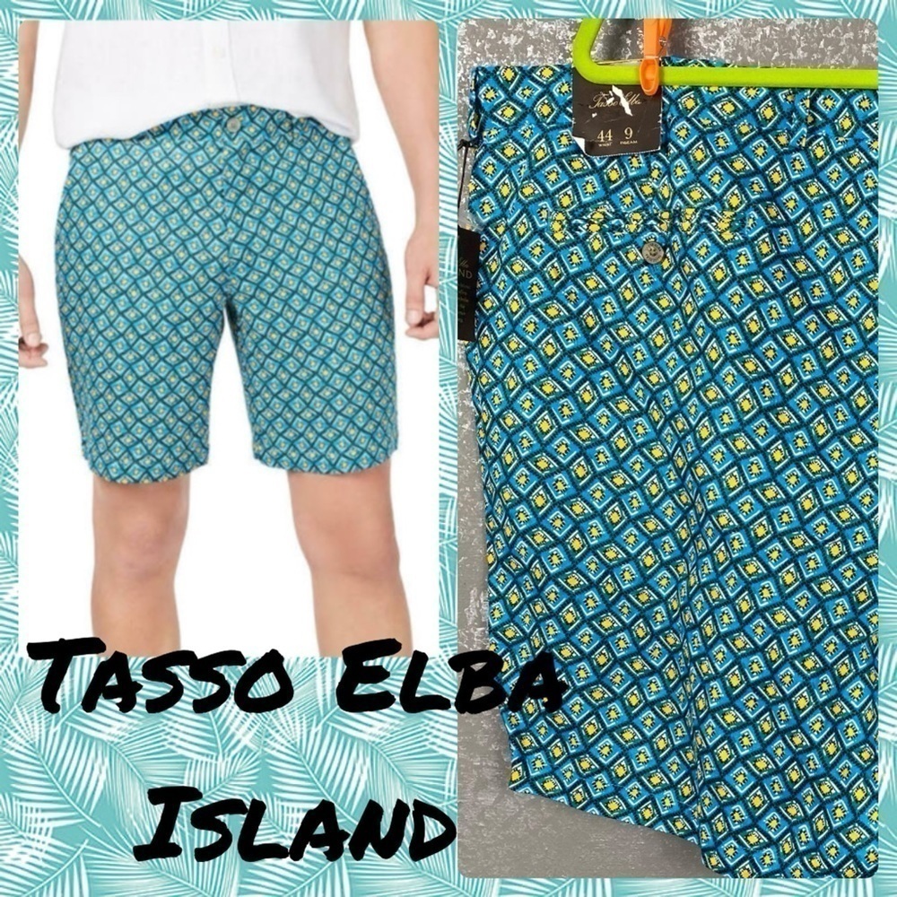 Tasso Elba Island bold patterned linen shorts